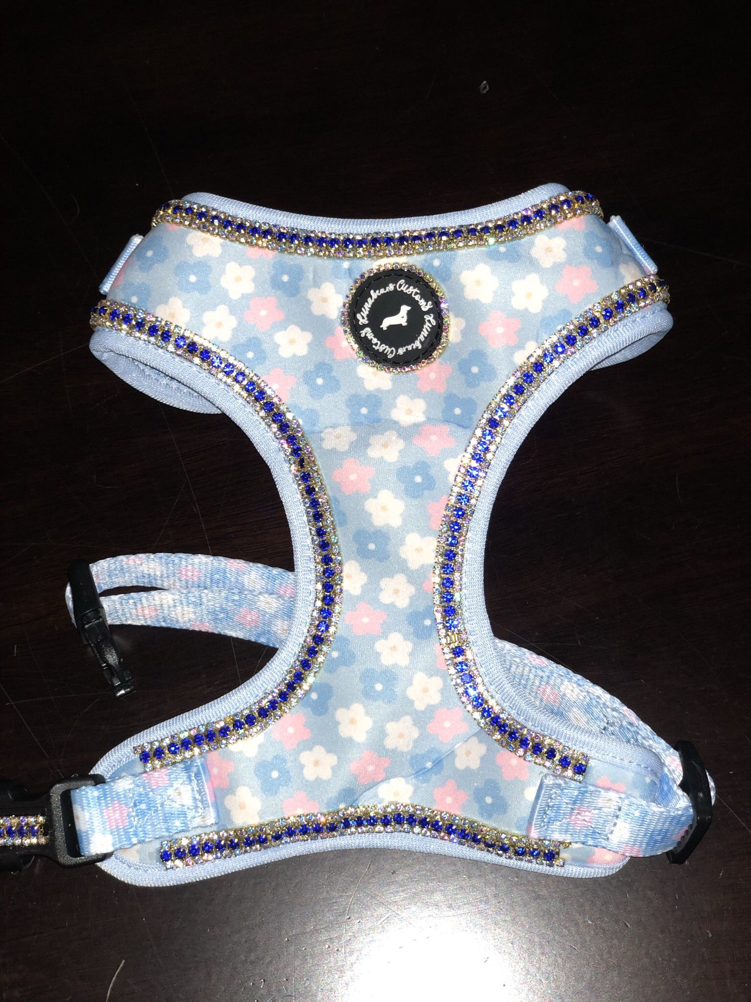 MEDIUM Ditsy Daisy Bling Adjustable Dog Harness