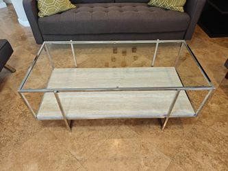 3 seat sofa and Glass Coffee Table