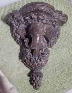 Elephant Wall Shelf 14x13 Resin