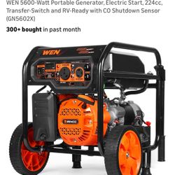 ⚡WEN 5600-Watt Portable Generator – Brand New!⚡