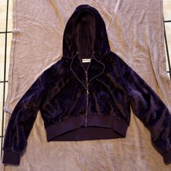 Cropped Women's Velvet Hooded Jacket