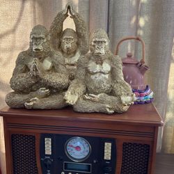 Yoga Gorillas (3) Tallest 12”  Resin Made 