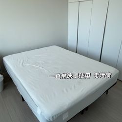 CU Grad Sale! CU grad sale! Clean Queen Mattress + Bed Frame (Always Used with Mattress Cover