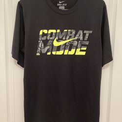 Nike Combat Mode  Dri-Fit SZ M Black New Short Sleeve 