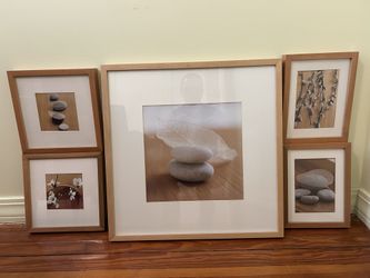 IKEA Ribba Photo Picture Print Wall Frame x5 Light Brown