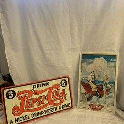 Vintage Coca Cola and  Pepsi-Cola Advertisements 