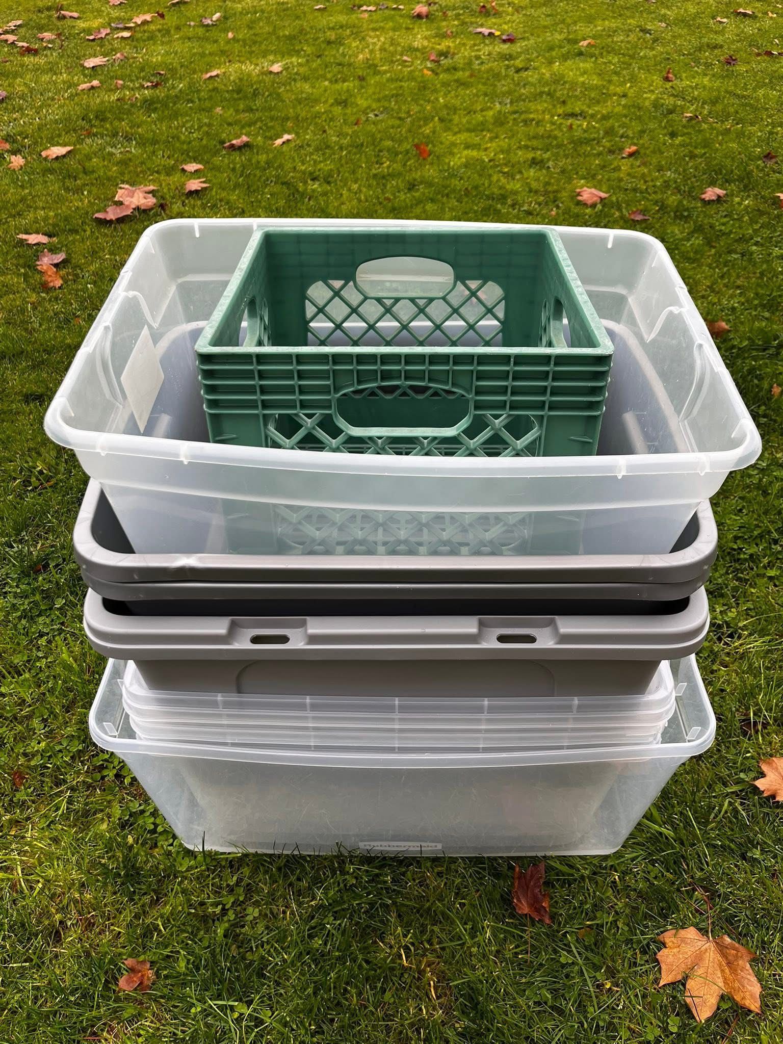 Best Offer! Variety of 8 Storage Totes. No lids. Good Condition. Best Offer!!