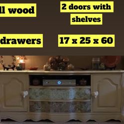 All Wood Console 2 Doors 2 Drawers. Under The TV 