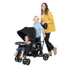 Joovy Caboose Graphite Sit and Stand Double Tandem Stroller - Black 