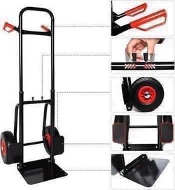 New Heavy Duty Hand Truck Dolly Cart Trolley Cart with Telescope Handle 9.4" PU Wheels