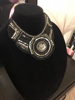 Black and Silver Glam Necklace