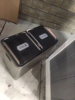 Double trash/recycle can