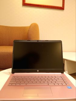Rose Pink, 14" HP Model 14 Cf2112wm, Windows 11, 8GB DDR4 RAM, Refurbished