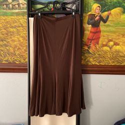 Women’s Large 12-14 Apostrophe Brown Long Skirt 