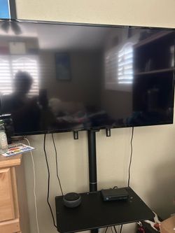 Insignia FireTV with Rolling TV Stand and Echo device