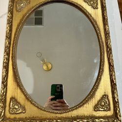 Antique Wood Mirror 