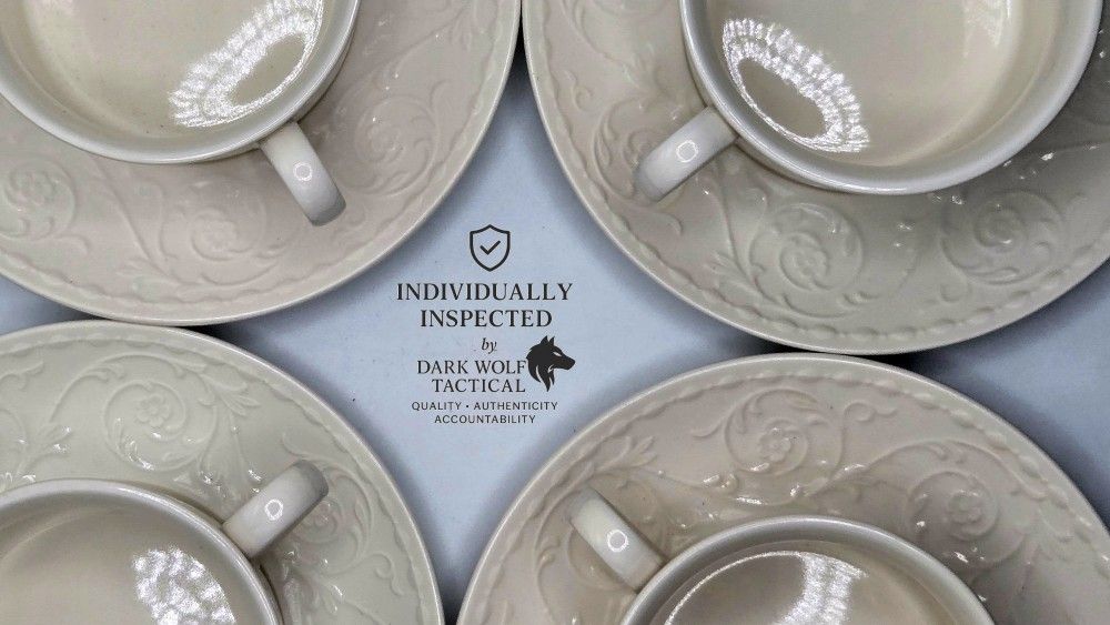 Set of 4 Mikasa Plaza Lane DE900 Cup & Saucer Sets
