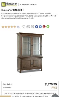 Brand new china cabinet! Built in lights to illuminate cabinet