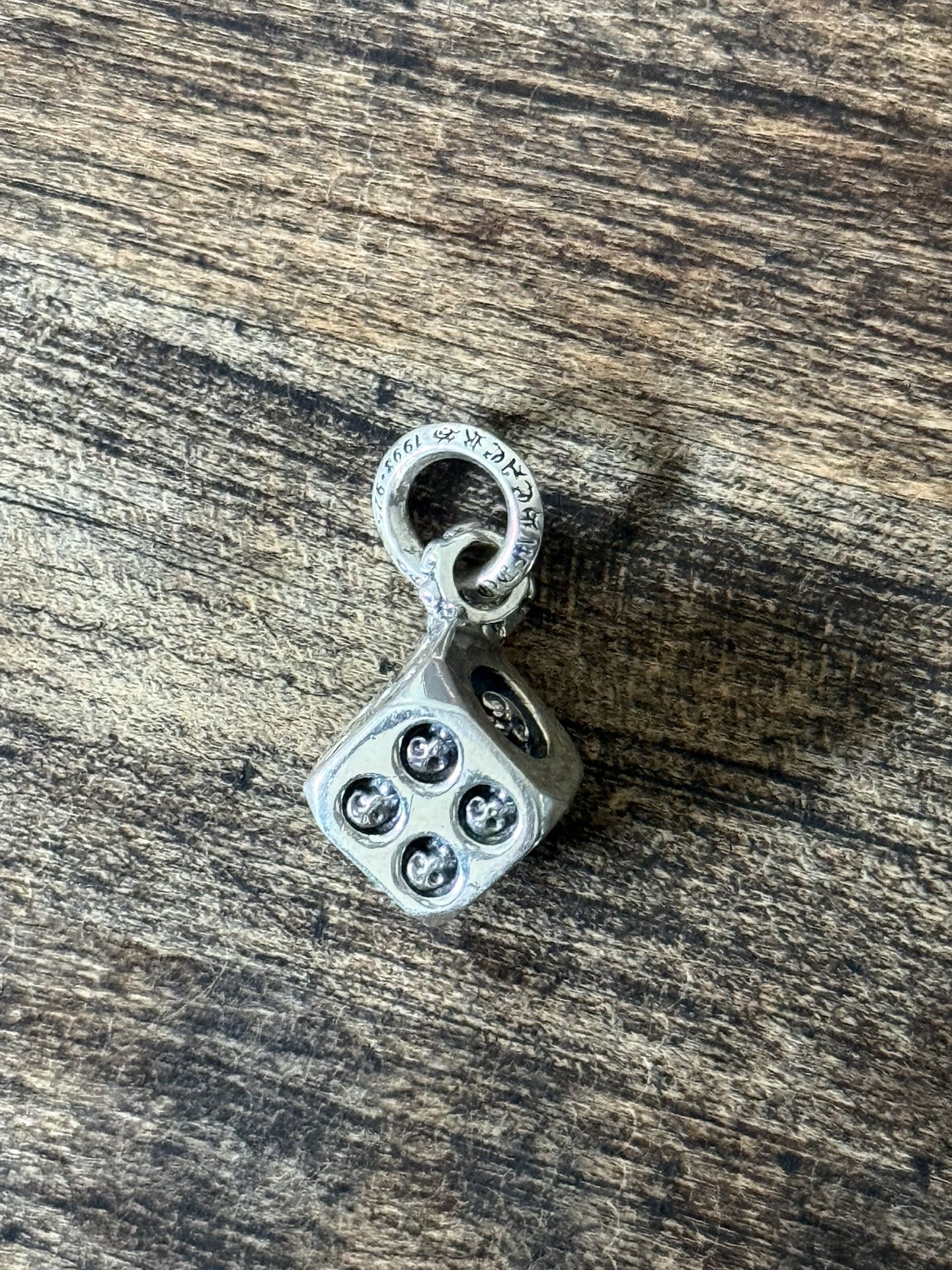 Sterling Silver Skull Dice Charm