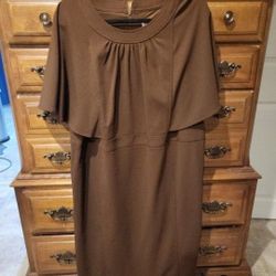 Calvin Klein Brown Cape Sleeve Dress- Size 18W or 2XL 