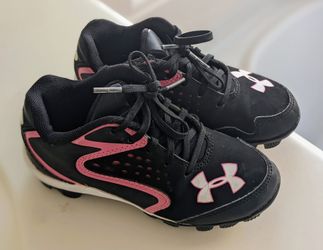 Little Girls Kids Under Armour Baseball Cleats Size 12 Pink