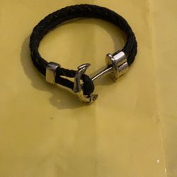 Handmade Cork Bracelet With Silver Anchor