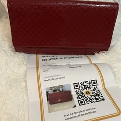 Gucci Red Quilted Wristlet with Gold Chain