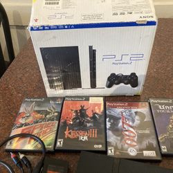 Ps2 Slim W Games And Controllers 