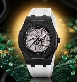 Invicta Speedway Skeleton Racing Rim F-1 Special Luxe Collection White Mens 42MM