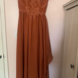 Burnt Orange Corset Dress