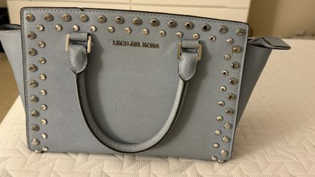 Michael Kors Studded Saffiano Tote – Light Grey