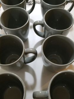 8 Gray Coffee Cups