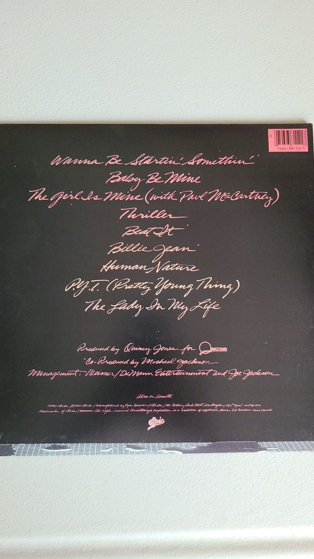 Original Michael Jackson it's thriller album vinyl