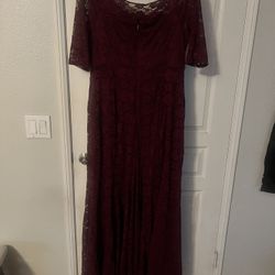 Burgundy Floor Length Dress