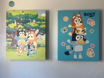 Bluey Canvas Wall Art Set