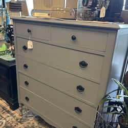 Newly refinished gray 6 drawer dresser