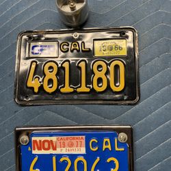 Black And Blue Motorcycle Plates
