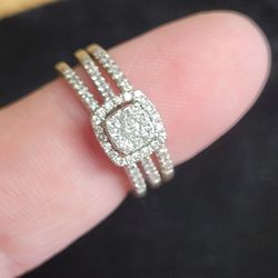 10kt White Gold Diamond Ring Set