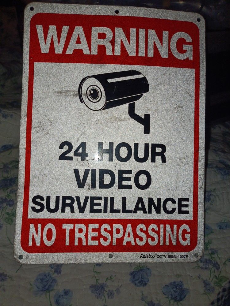 24 Hour Video Surveillance/No Trespassing Sign