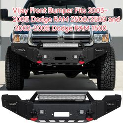 Vijay Front Bumper Fits 2003-2005 Dodge RAM 2500/3500 and 2002-2005 Dodge RAM 1500