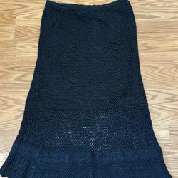 Y2K Moda International Crochet Black Midi Skirt