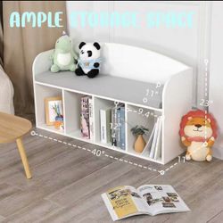 Book shelve and kids bench/storage 