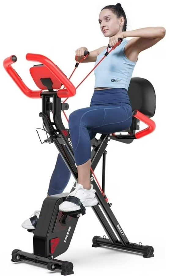 Pooboo 4-in-1 Folding Magnetic Exercise Bike