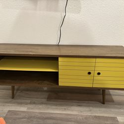 Manhattan Comfort Liberty Modern/Contemporary Rustic Brown and Yellow TV Stand