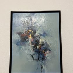 Seikichi Takara Original Oil Painting – “Blue Shadows” (1994). Framed. Signed.