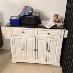 absolute black granite  top island / cabinet