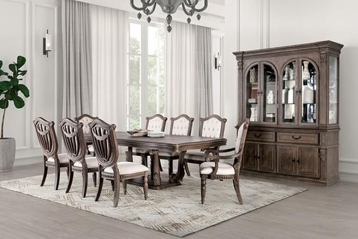 Formal Dining Table With 8 Chairs - Rustic Weathered Oak