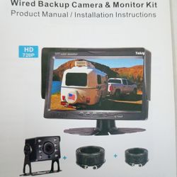 BACK UP CAMERA KIT (,WIRED)CAMERA&MONITOR KIT
YARKY WIRED BACKUP CAMERA & MONITOR KIT
Yakry RV Backup Camera Plug and Play - No Delays 7 Inch HD 1080P