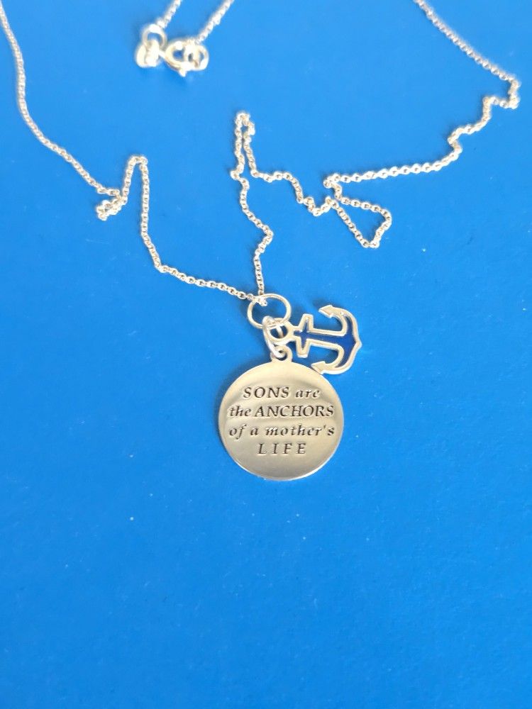 Sterling Silver "Mom of Sons" Charm Necklace