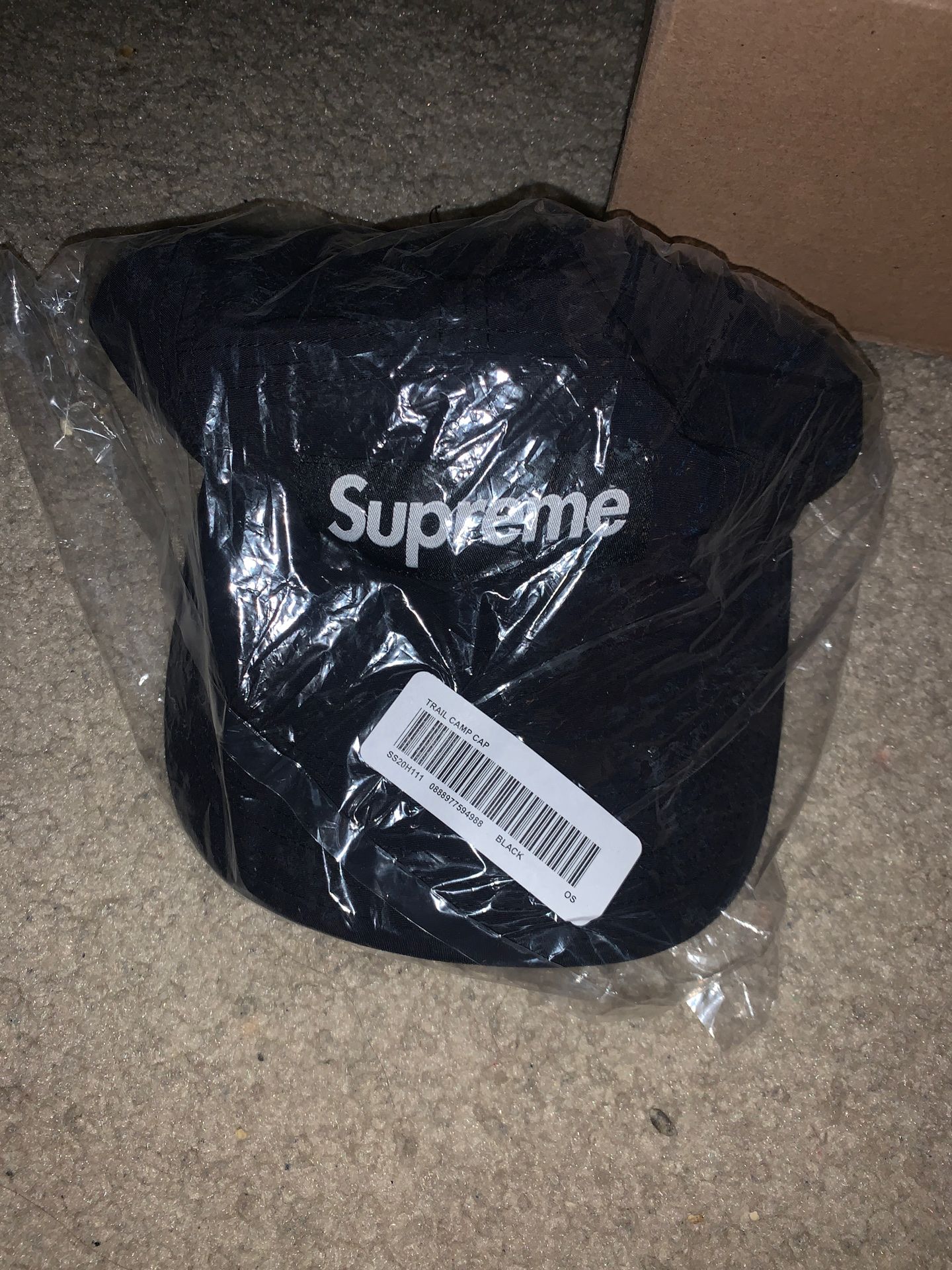 Supreme black trail cap